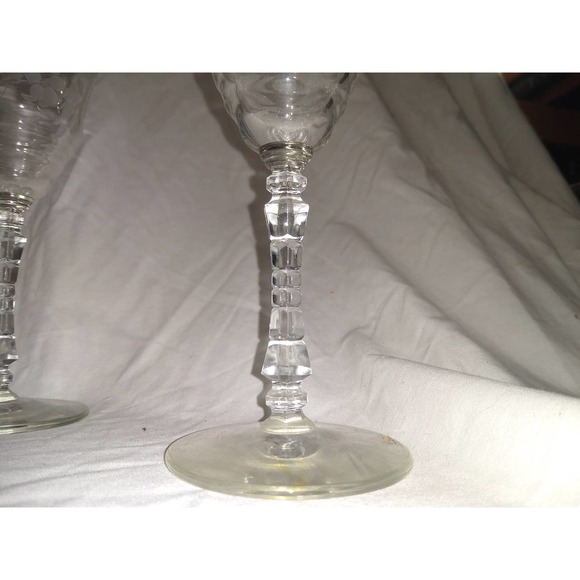 Libbey rock Sharpe Halifax floral blossoms Sherry/wine goblets (set of 4) - Picture 5 of 5